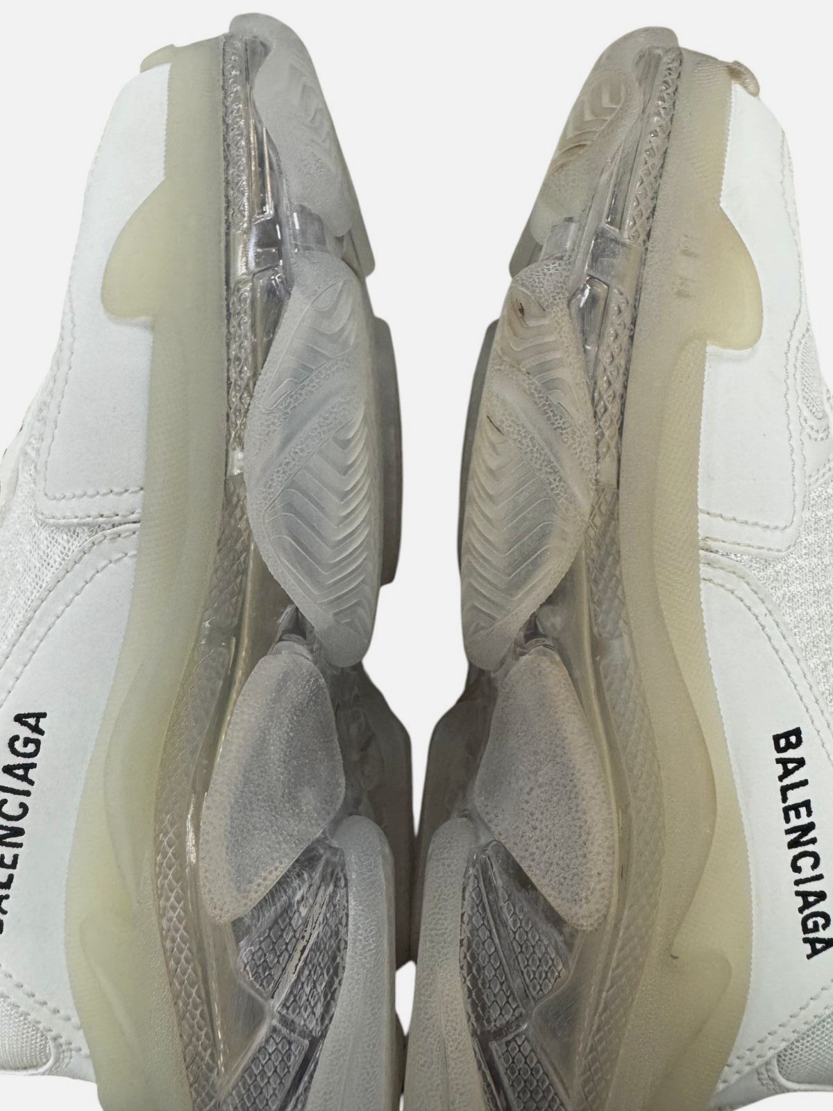 Balenciaga Women’s White Triple S Clear Sole Sneaker Shoes Size EU:37 US:7