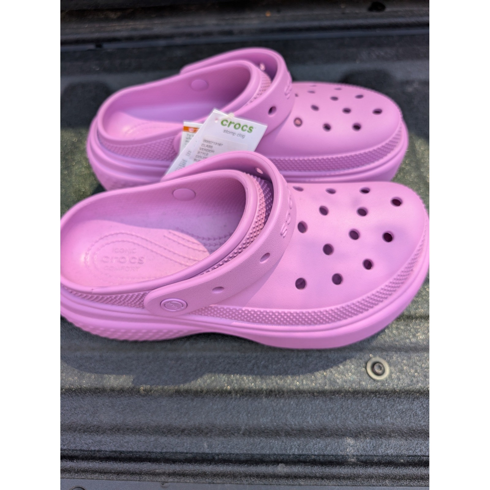 NWT Crocs Stomp Clog Pink Purple Platform Chunky Lug Sole Mens 8 Womens 10