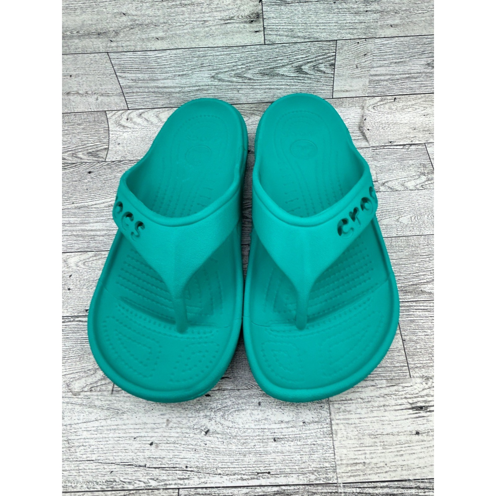 Crocs Athens Flip Flop Sandals Teal Green Mens 6 Womens 8 11999 Croslite Thong