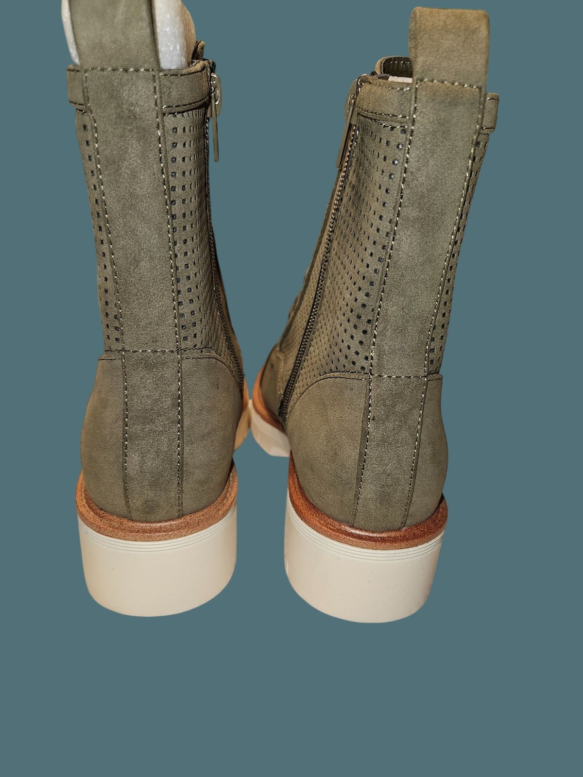 NWOT MIA Green Havenn Bootie Combat Lace Up & Zip Women Size 6M