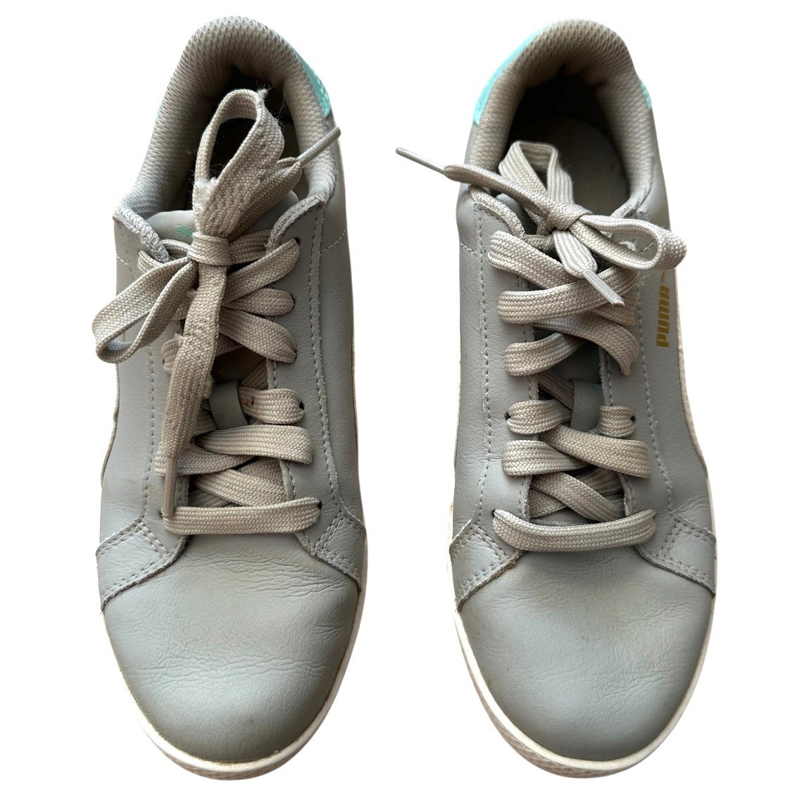 Puma Smash Sneakers Women’s Size 6.5 Grey Mint Casual Athletic Shoes