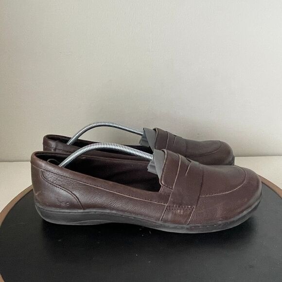 BOC Penny Loafers Women Size 9 Comfort Slip On Dark Brown Leather Shoes Workwear