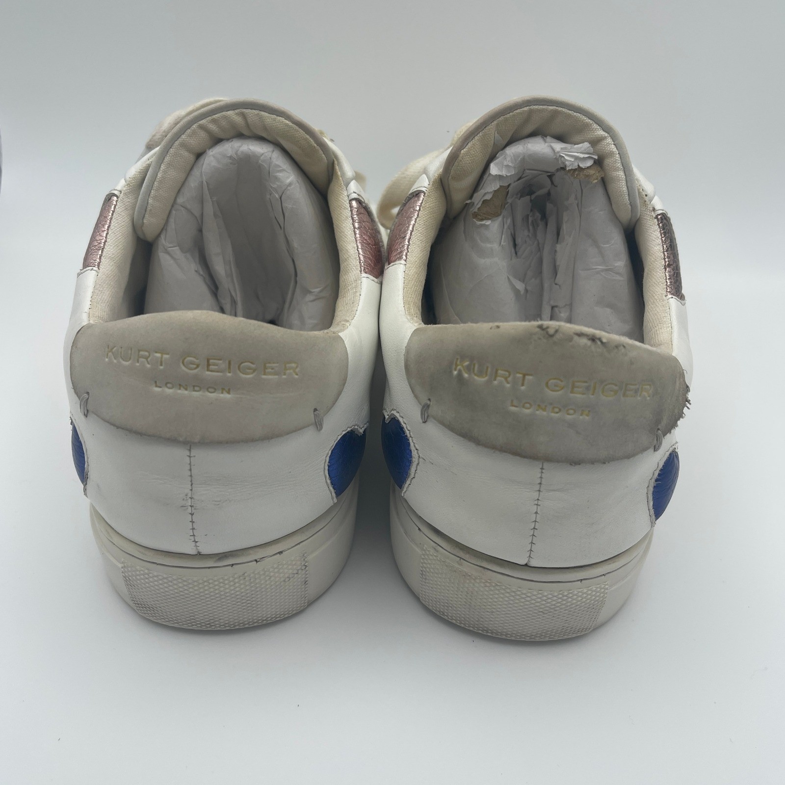 Kurt Geiger London Lane Euro 42 Love White Multicolor Puffy Hearts Sneakers