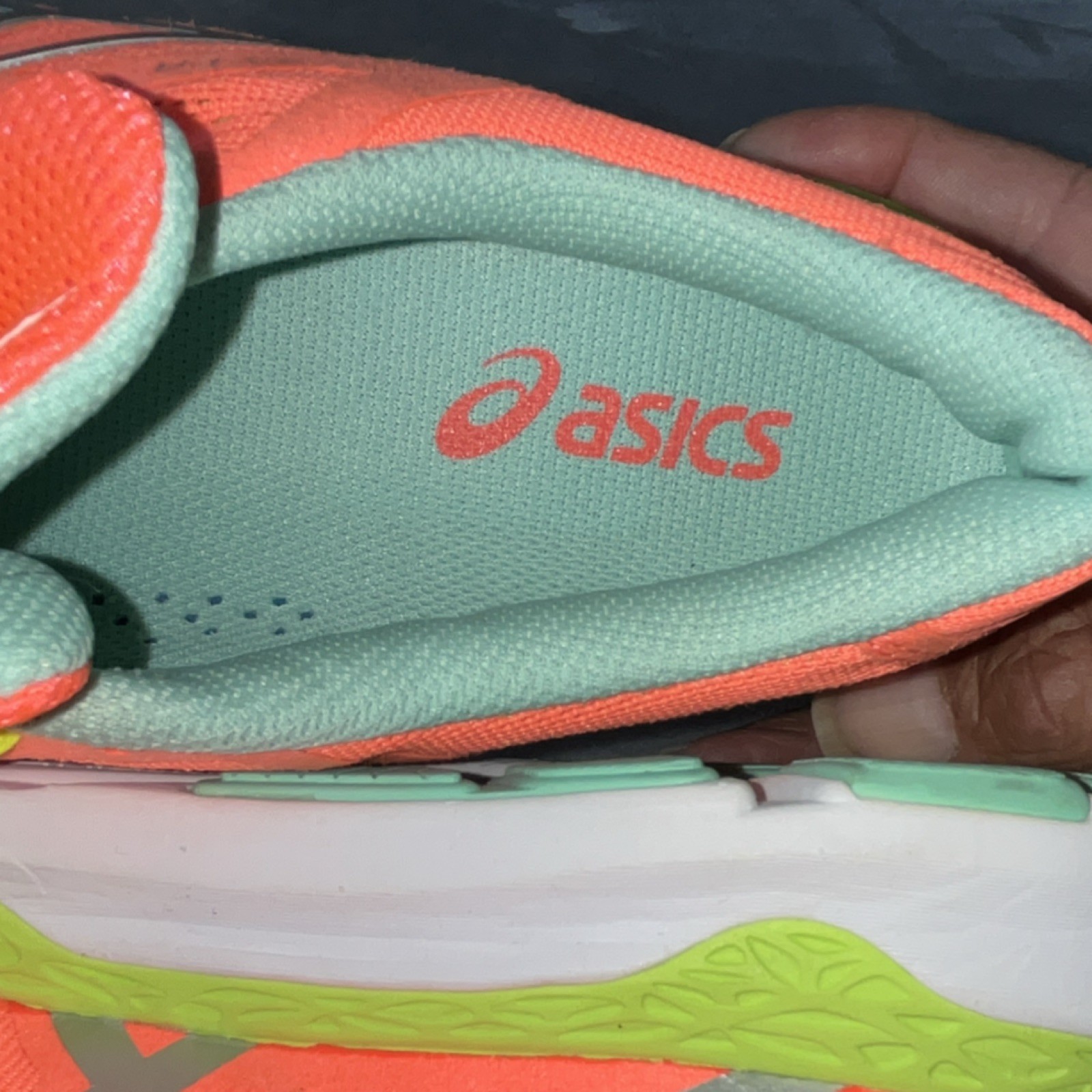 ASICS T583N Women’s Low Top Lace-Up Sneakers Mesh Synthetic Orange Multi size 8