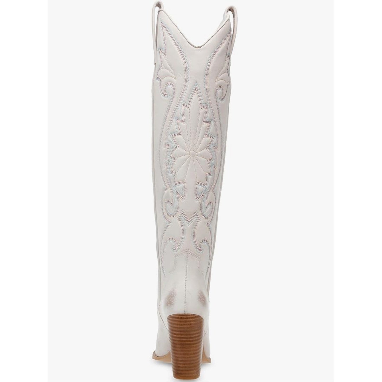 Steve Madden Women’s Leather Lashes Western Boots Distressed White Size 8.5M