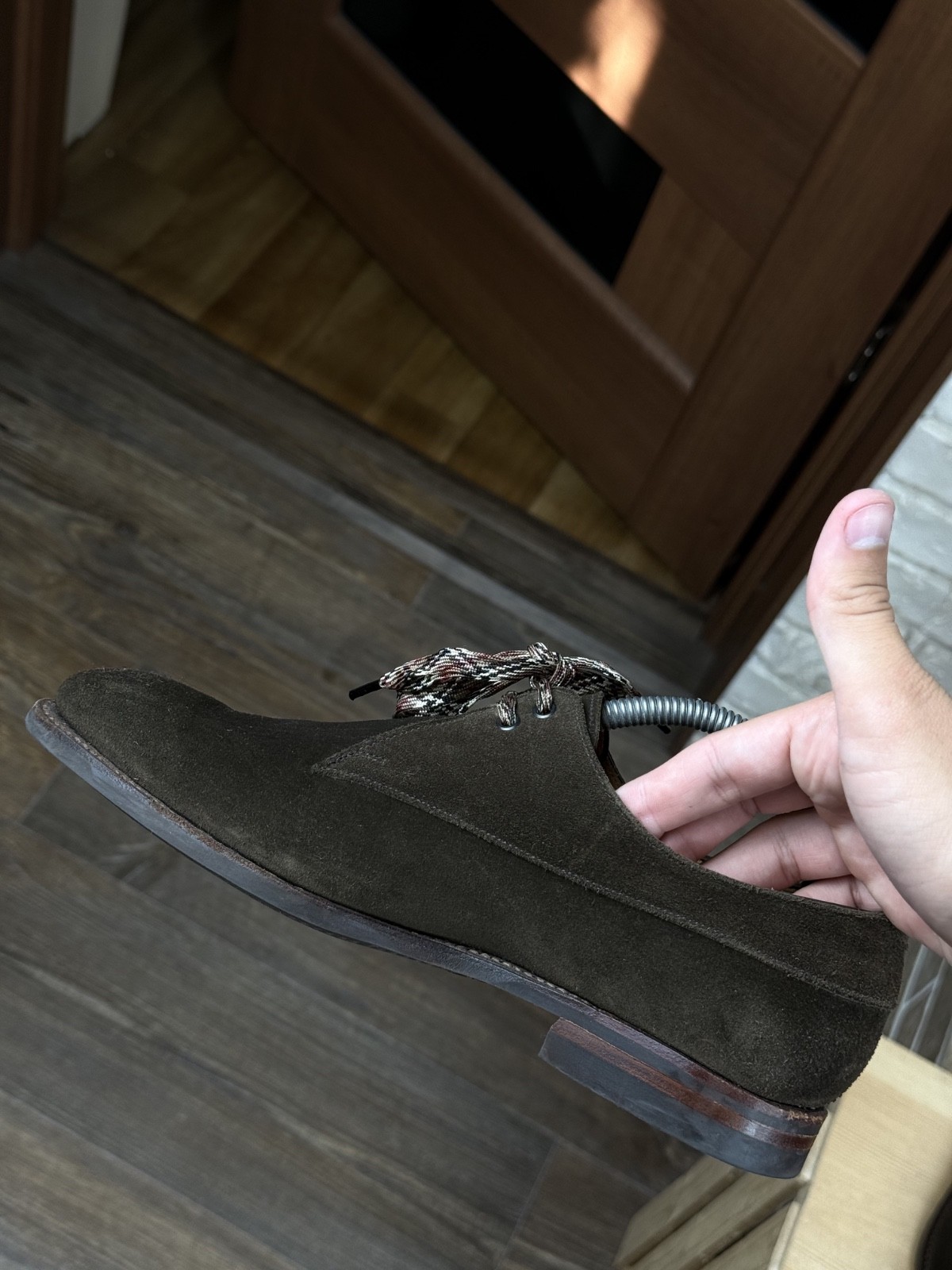Womans Crockett Jones «Lisa» Brown Suede Derby Shoes Size UK:6.5 EU:39.5