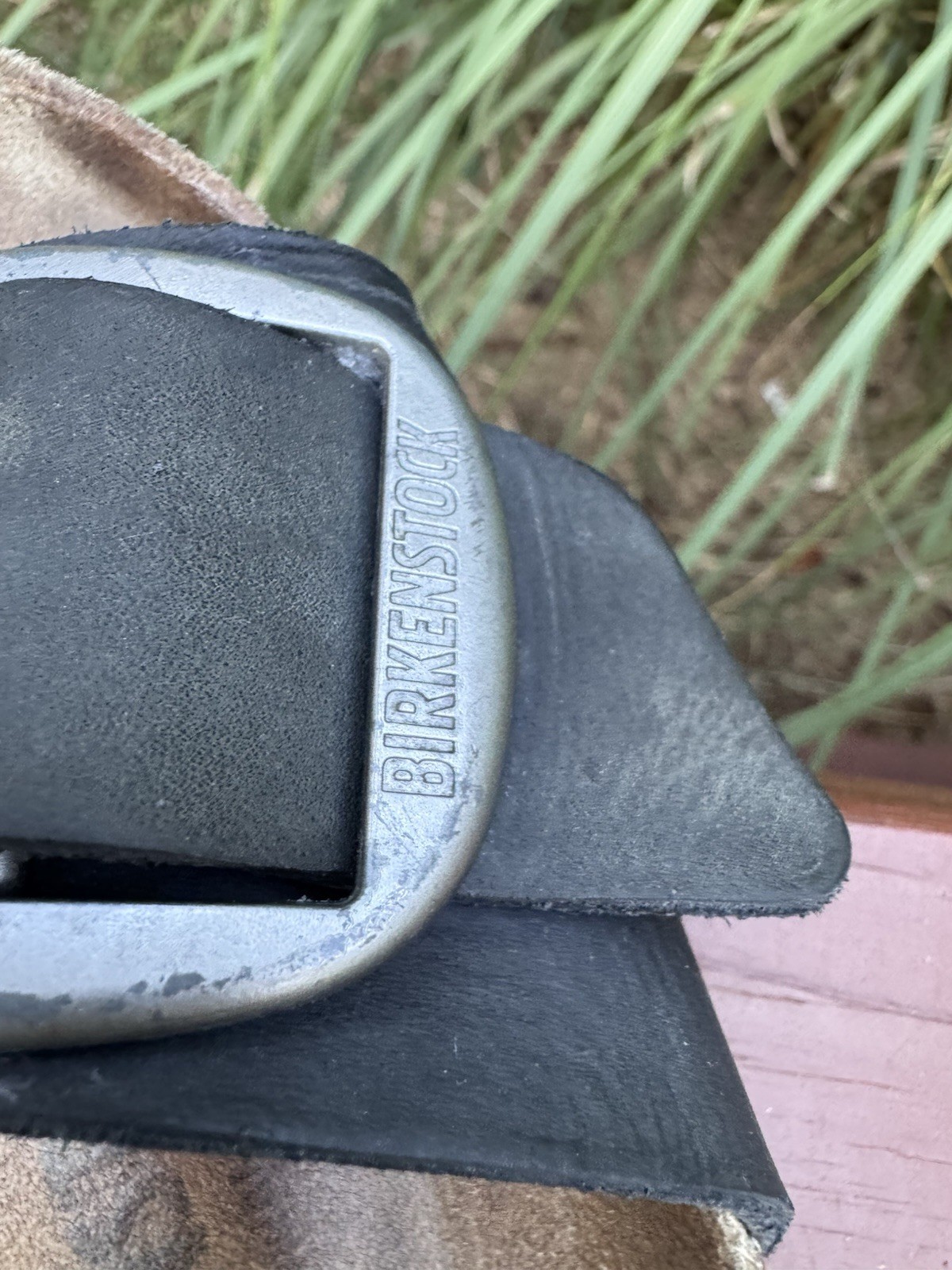 BIRKENSTOCK MADRID BIG BUCKLE SLIDE SANDALS BLACK LEATHER SZ 7-7.5US/ 38EU