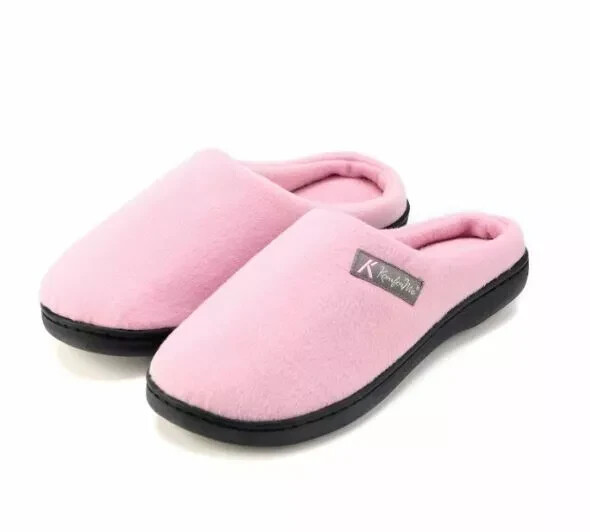 WOMEN MEMORY FOAM WARM FLEECE SLIPPERS ANTI-SKID BREATHABLE SOLE INDOOR & HOME