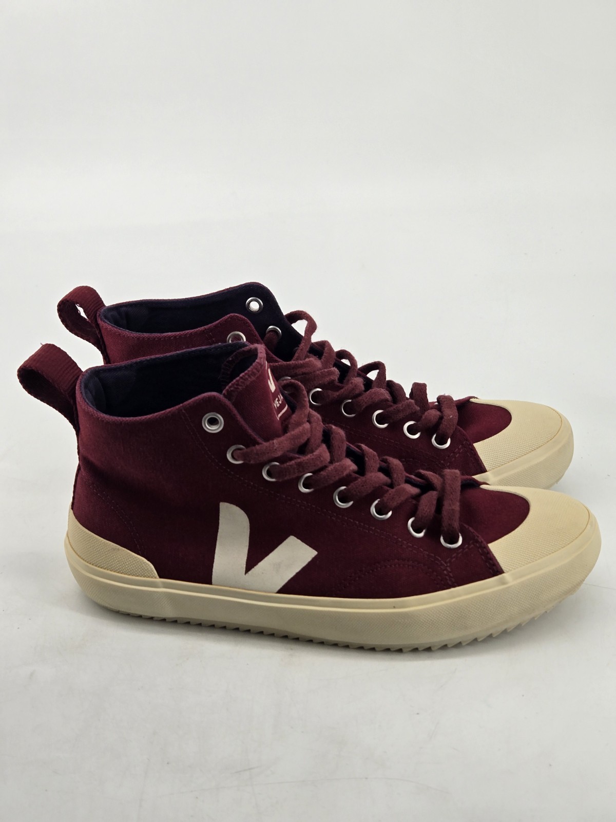 Veja Nova High Top Canvas Trainers Amarante Burgundy Shoes Anthropologie Sz 7