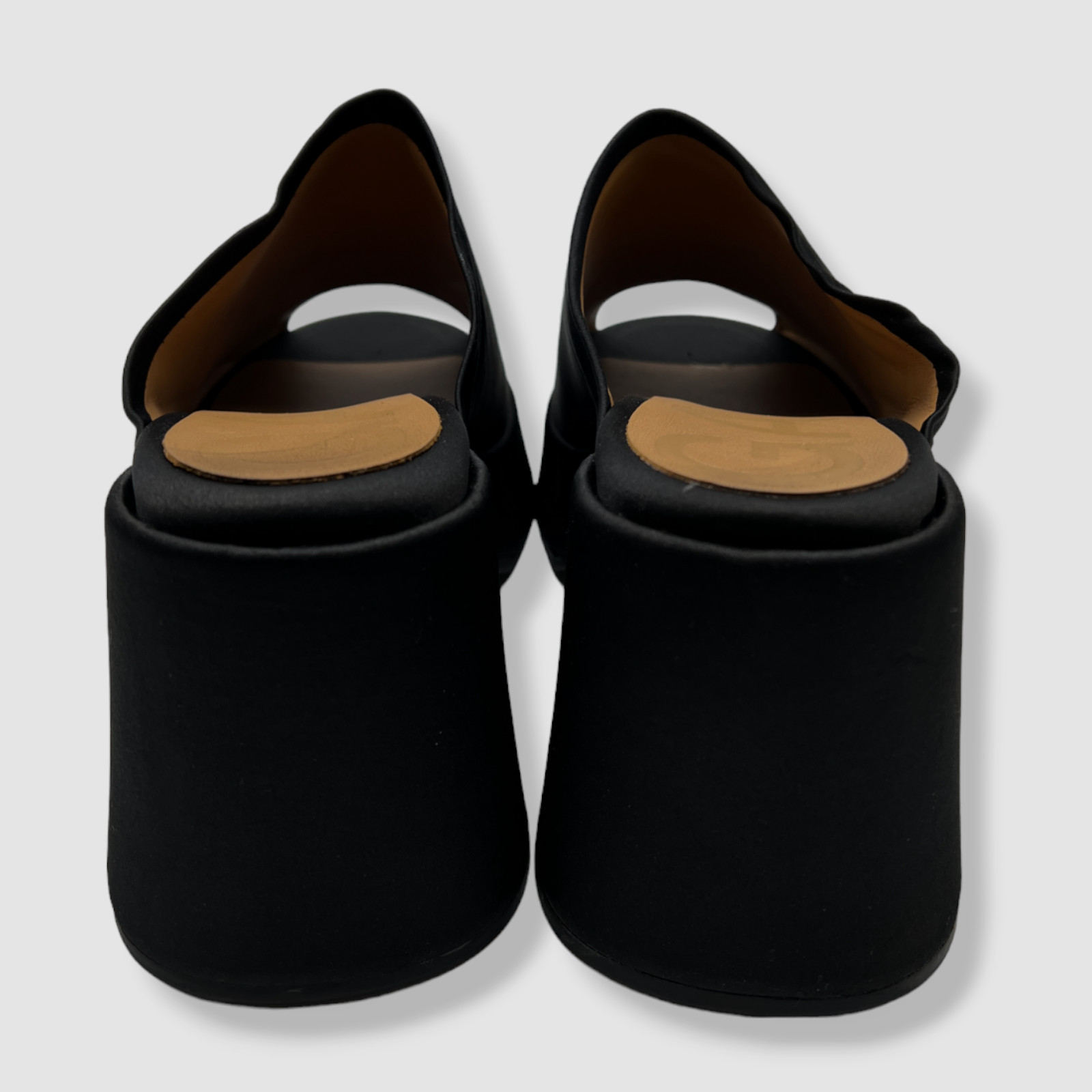 $395 Ganni Women’s Black Retro Recycled Platform Mule Sandal Shoes Size 39