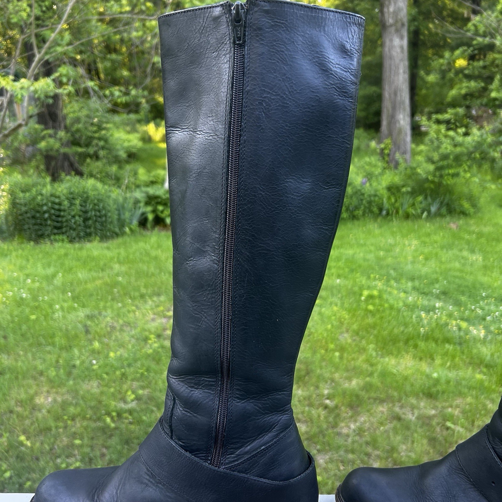 John Fluevog Adriana Luna Tall Buckled Leather Riding Boots *SEE SIZE NOTES!*