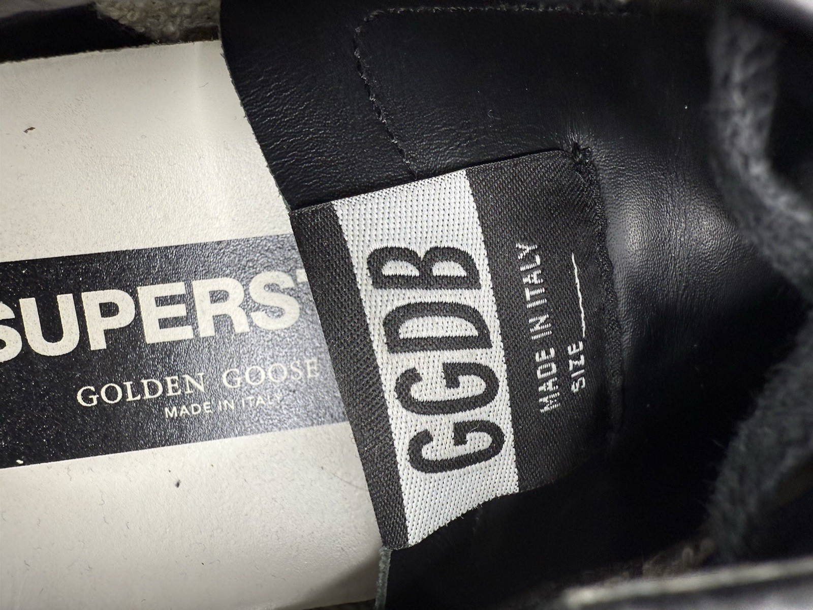 Golden Goose Super-Star Leather Sneakers in Black and White Size 41