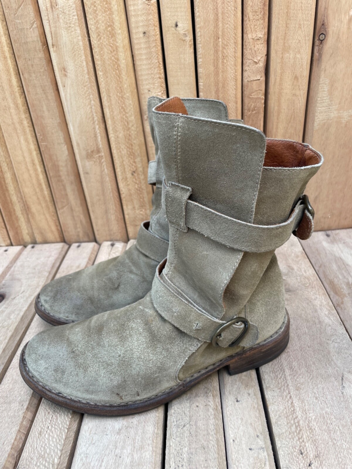 Fiorentini Baker Eternity Suede Buckle Green Women’s Boots 36 / USA 6