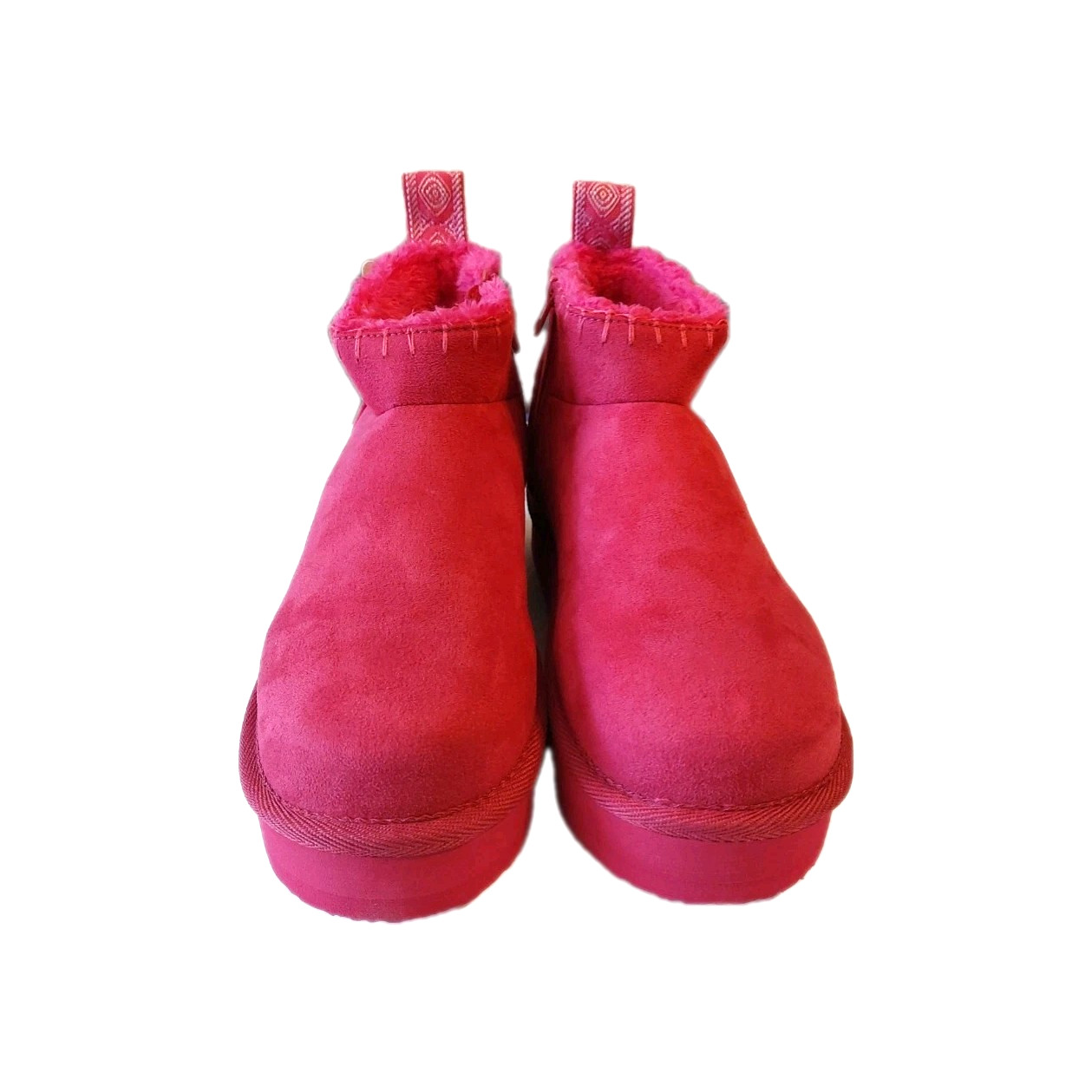 Muk Luks Augie Women’s Fuschia Bootie Cozy Platform Hot Pink Boots Size 8