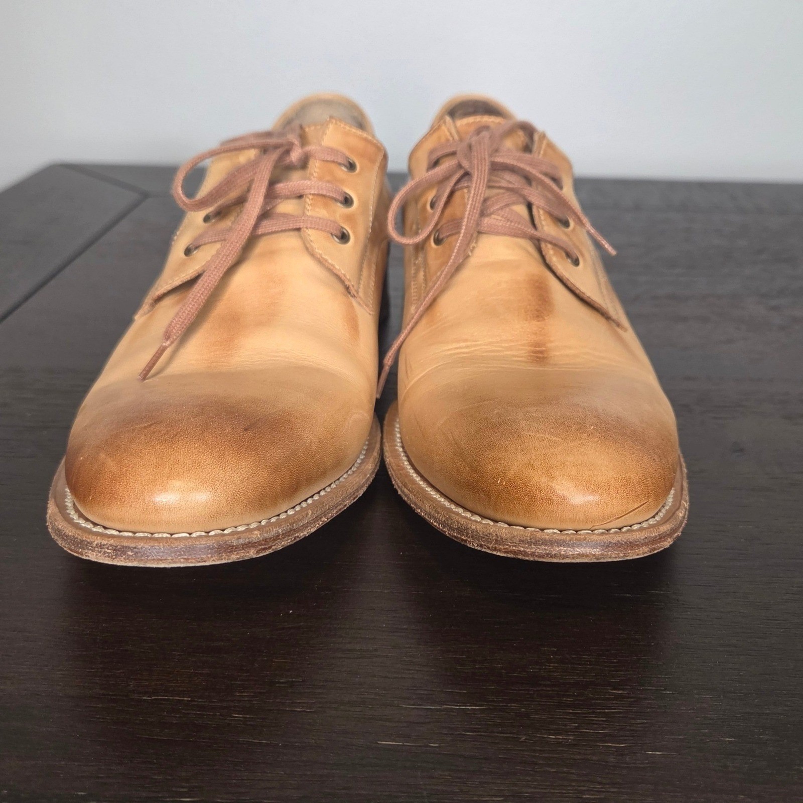 n.d.c. Made By Hand Leather Derby Shoes Womens EU 40 US 9.5 Tan Oxford Italy