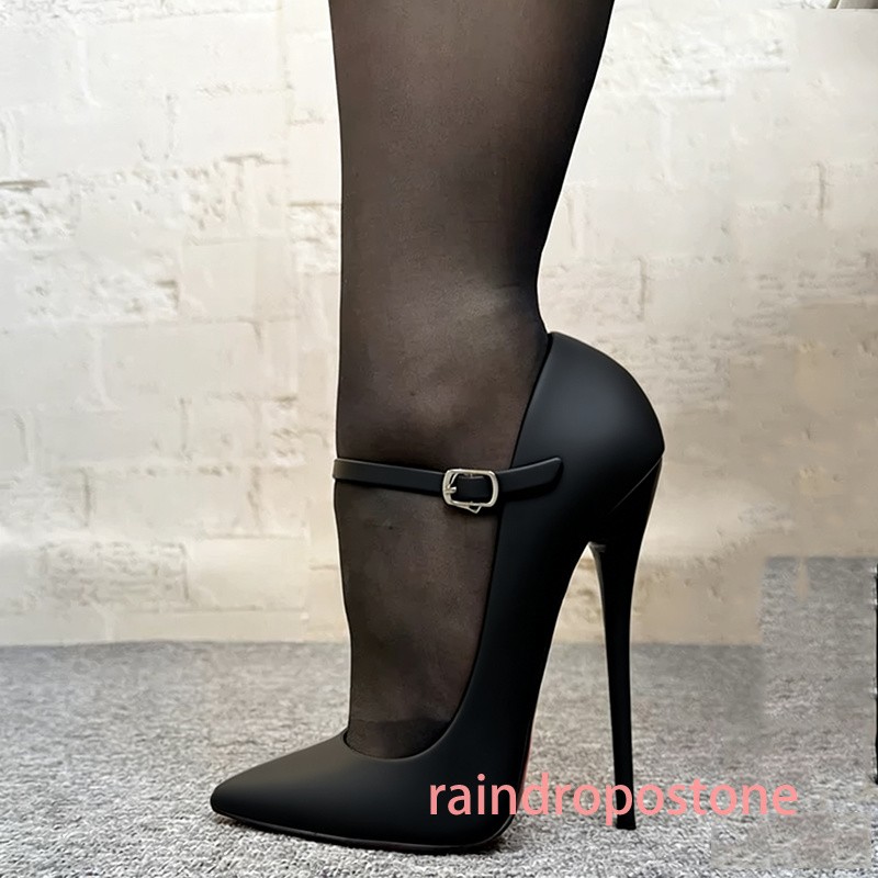 Customize Black 14cm/16cm Pointed Toe Stiletto High Heels Women Sexy Shallow