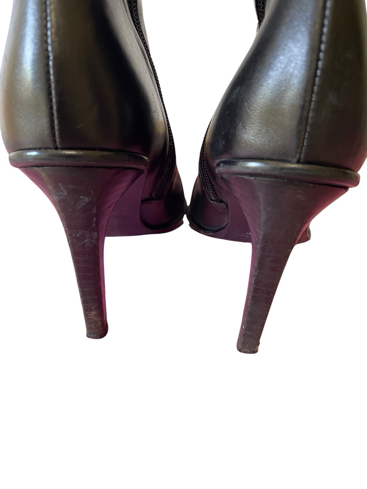 Guess Y2K Black Leather Vintage Boot Long Pointed Toe Stiletto Heel Sz 8 Women’s
