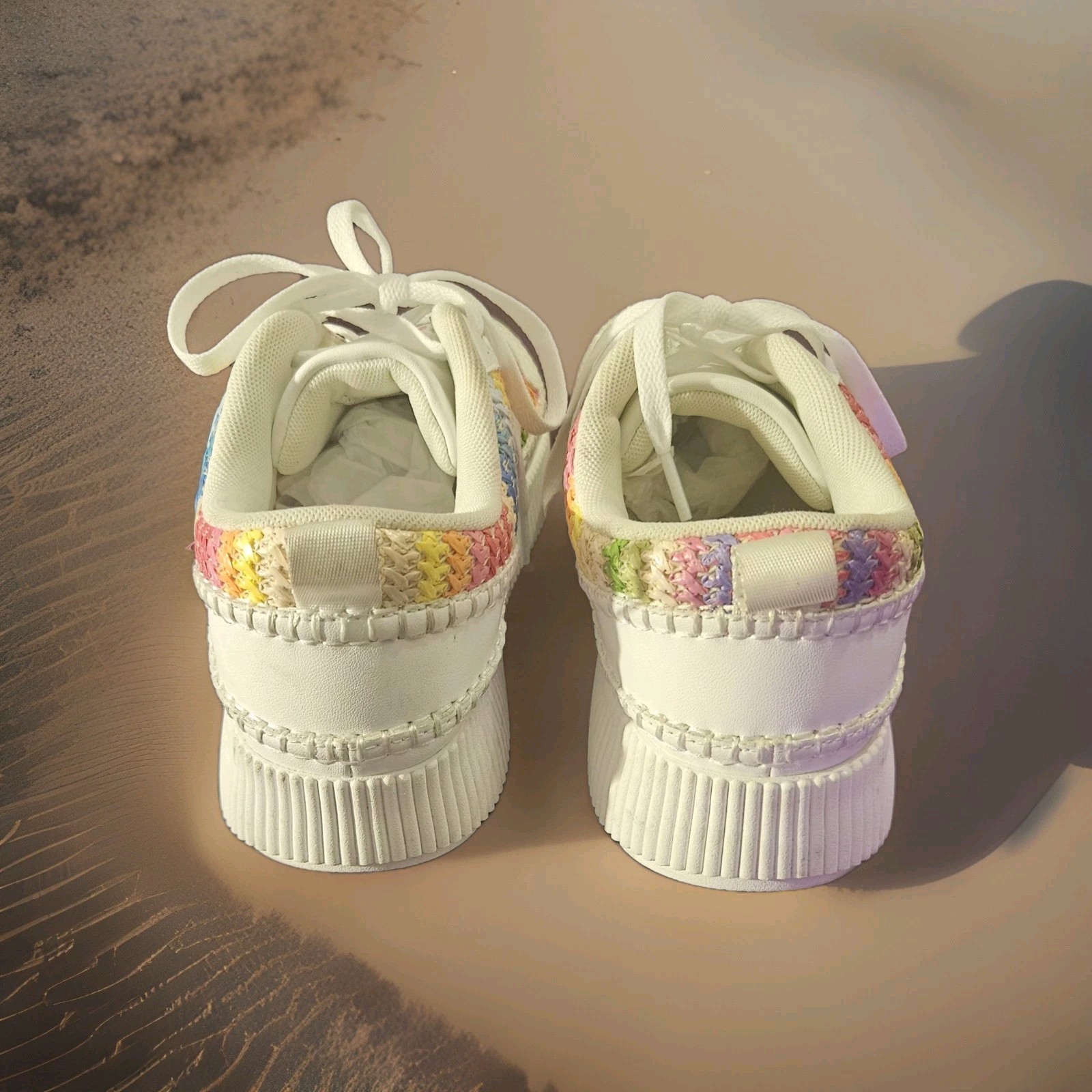 BERNESS Willow Woven Rainbow Sneaker Platform Multi-Color Knit Size 10 NWOB
