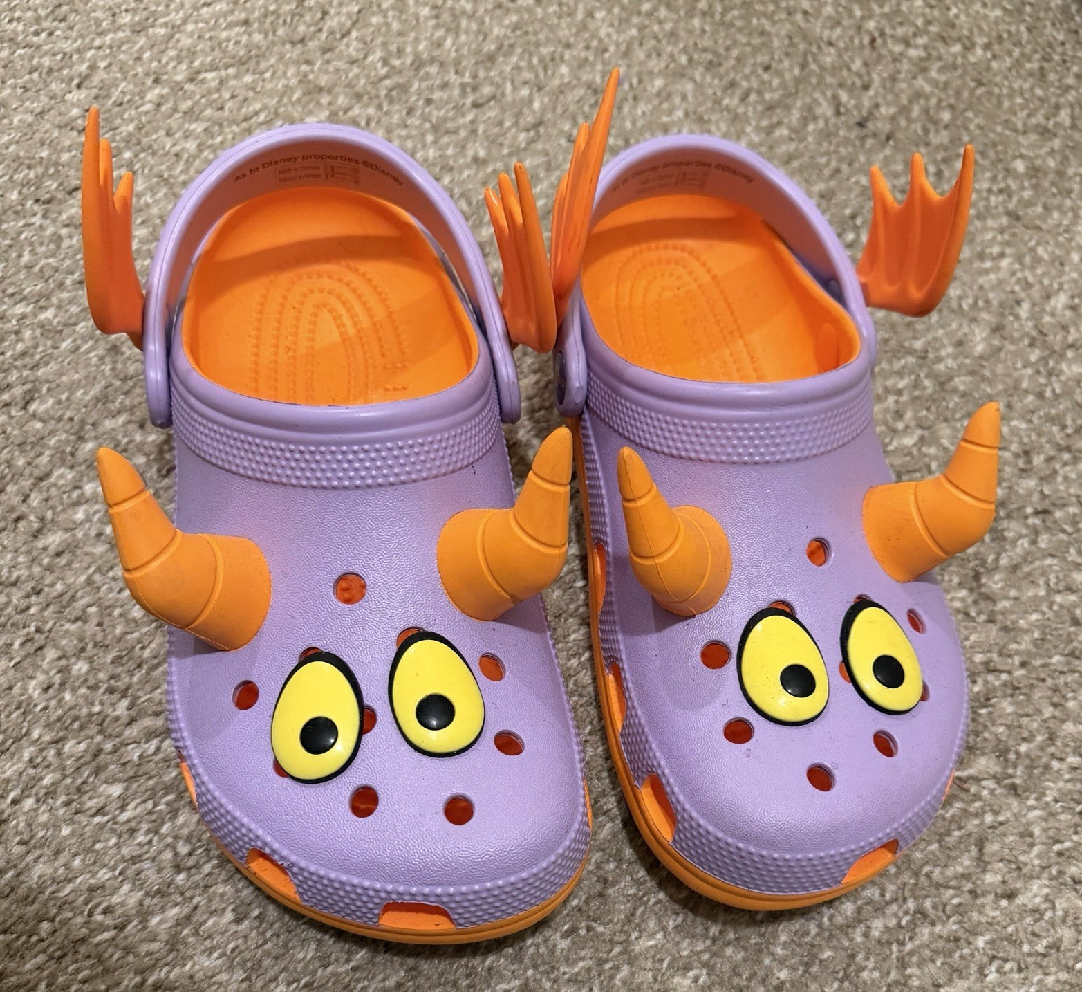 Crocs Unisex Monster Wing Strap Clogs Purple/Orange Slip-On US Women’s Size 8