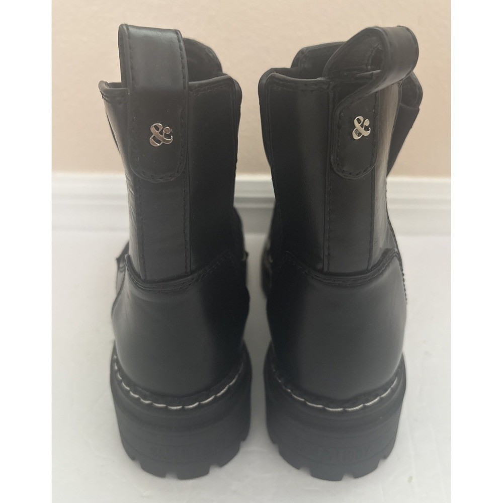 Sam And Libby Boots Lennon Lugsole Zip Chelsea Ankle Boot Black Goth Emo Sz 8.5
