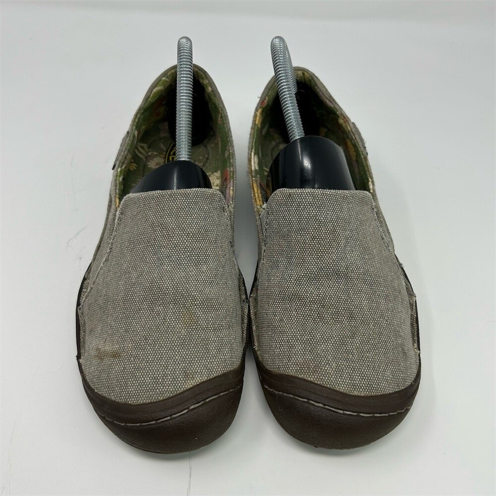 KEEN Women’s Slip-On Loafers Gray Floral Lining Casual Travel Flats Size 9.5