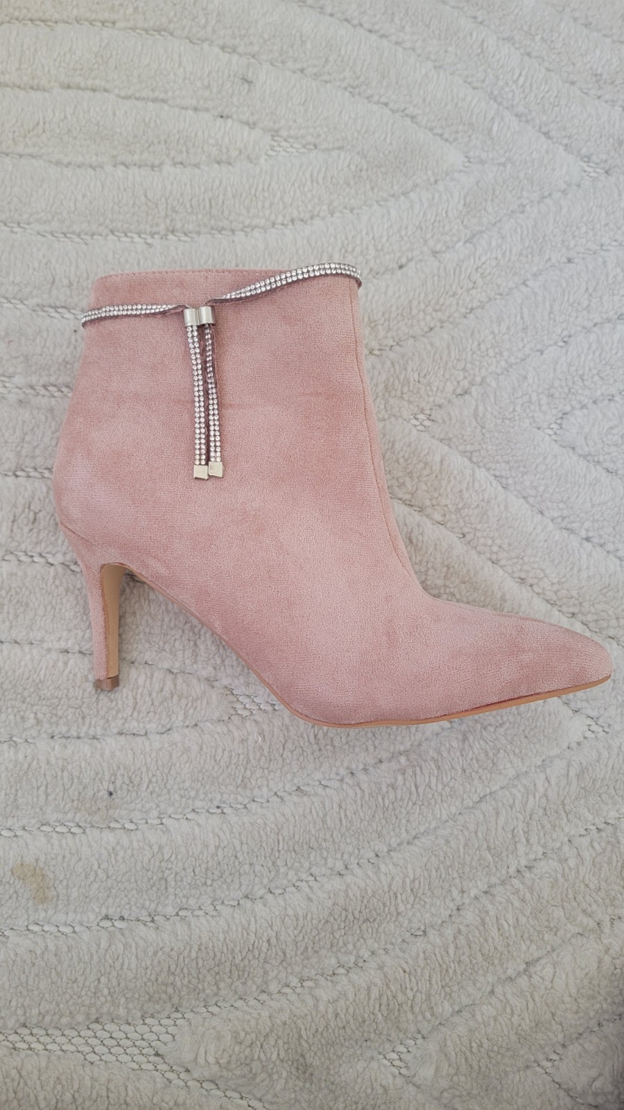 Bling Rhinestone Pointed Toe Stiletto Heels Ankle Booties Dust Allegra K Size 8