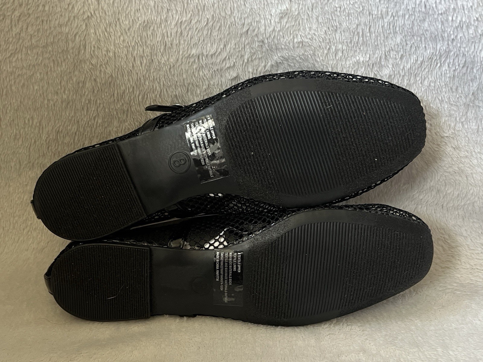 A New Day Ballet Flats Issa Women’s Sz 8 Mesh Shoes Memory Foam Jet Black