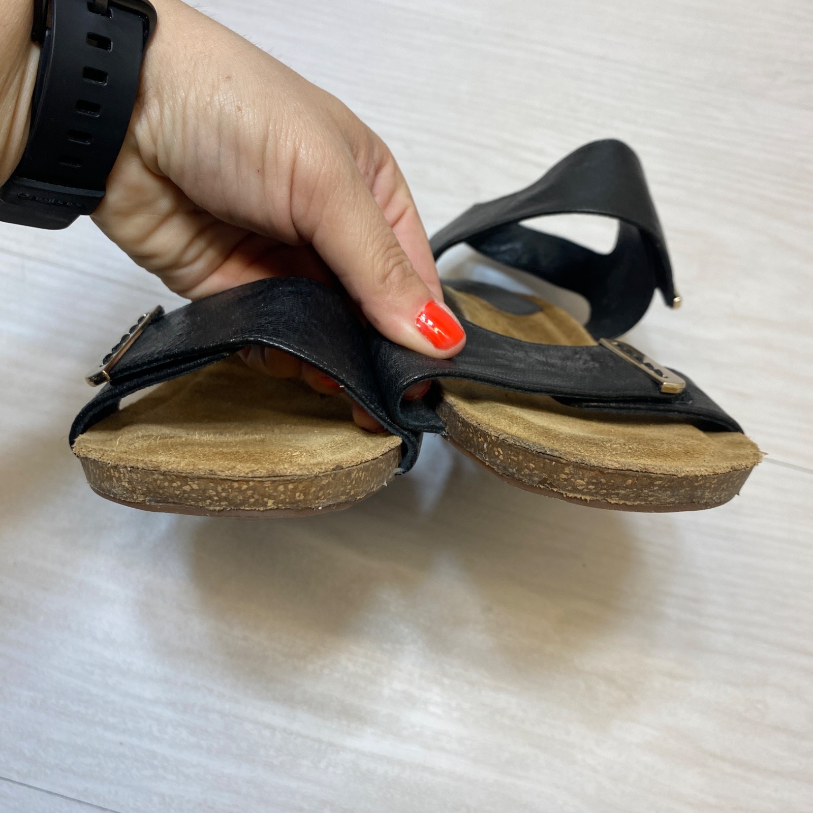Sofft Women’s Verdi Black Wedge Sandals Size 9M