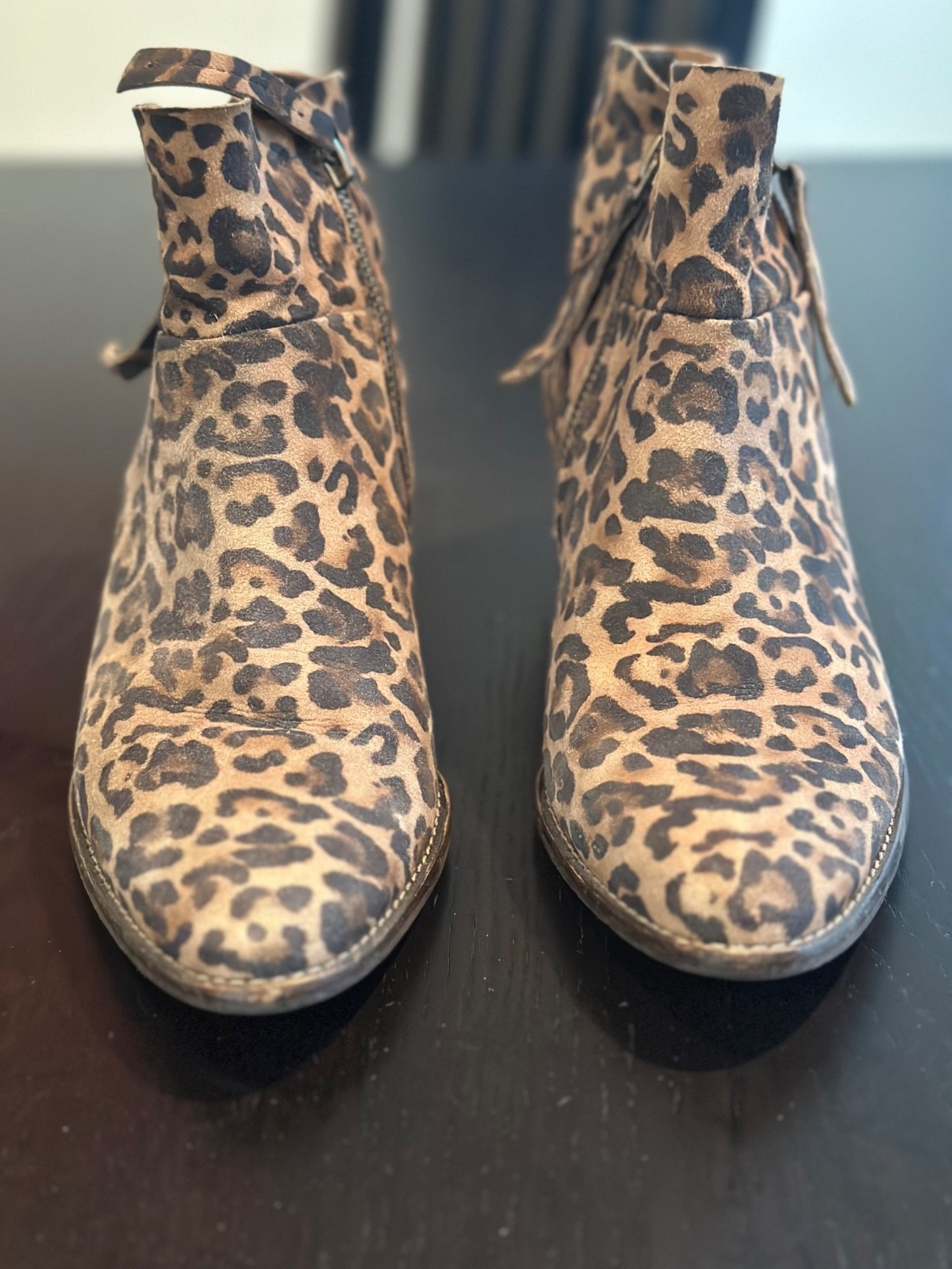 Paul Green Ankle Boots Brenda Leopard Sahara Print Brown Black Women’s Size 7