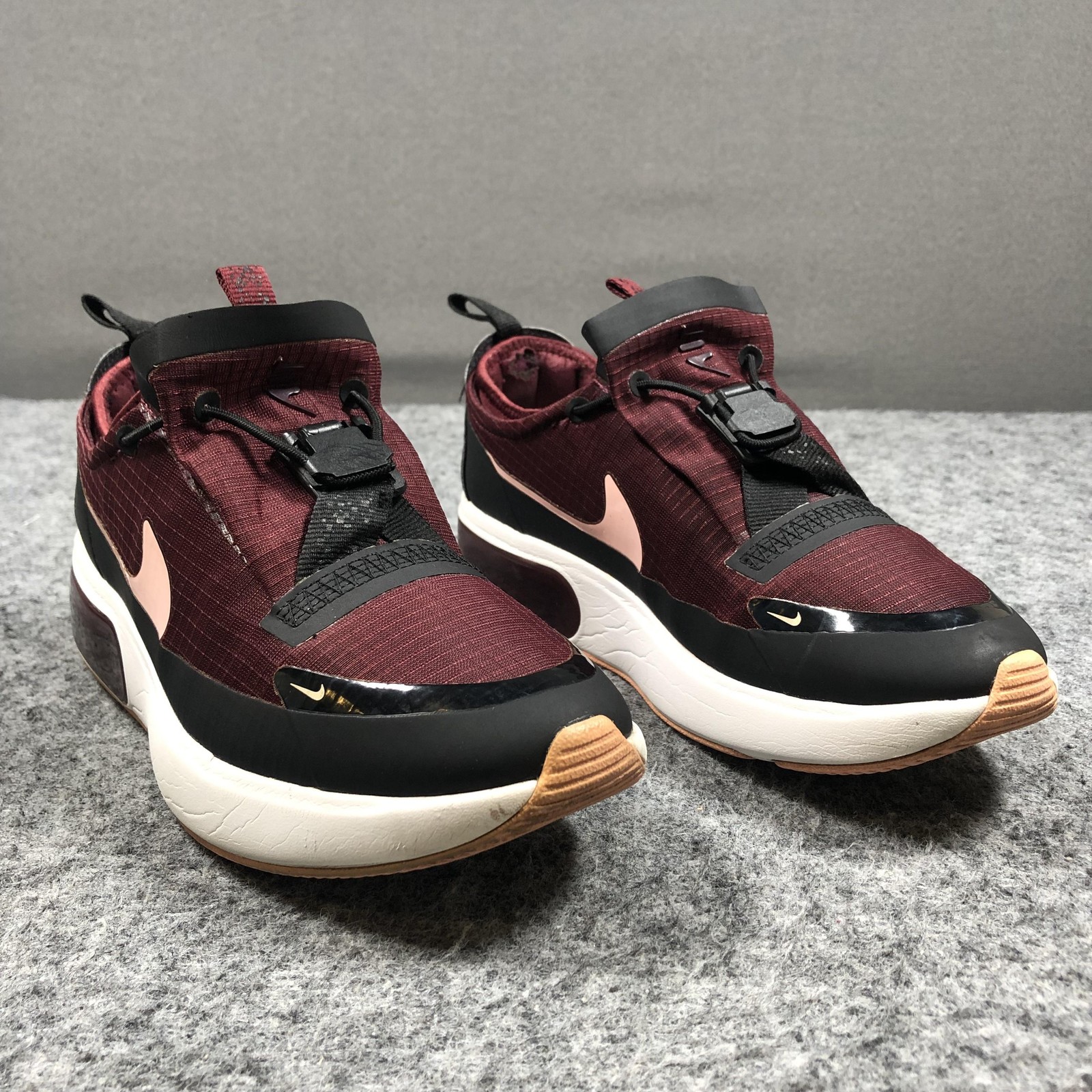 Nike Air Max Dia Shoes Womens Size 9 Red Burgundy Black Mesh Sneakers BQ9665-604