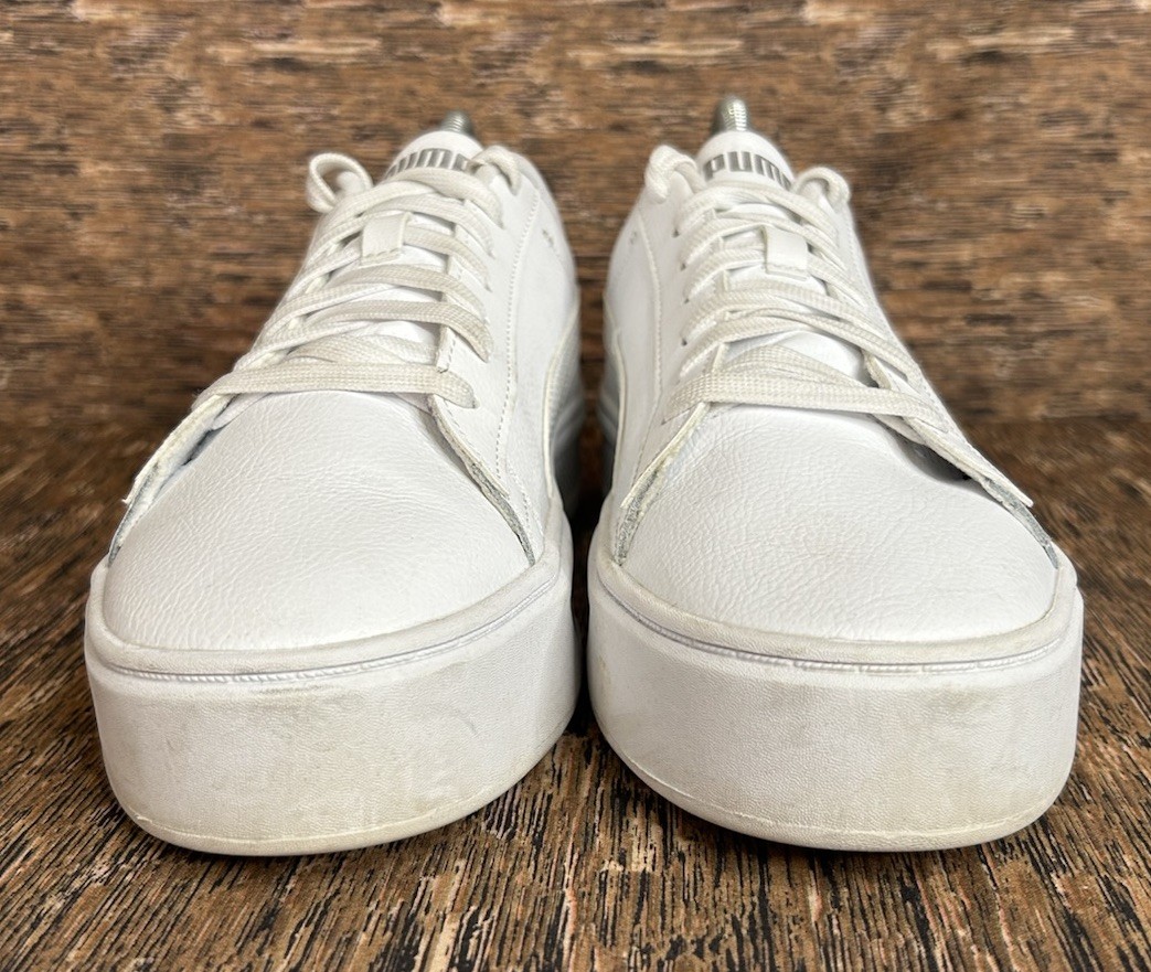 Puma Smash Platform V3 Reptile White Silver Sneakers Shoes Women’s Sz 10