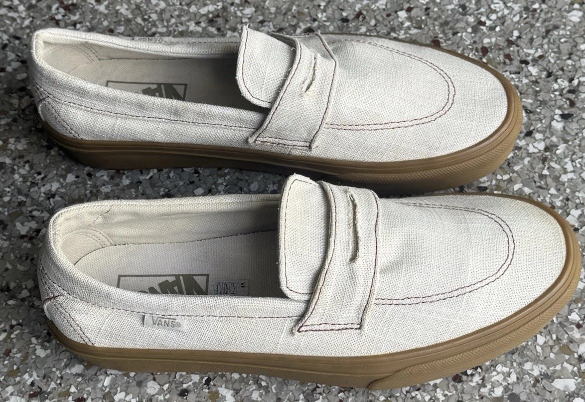 Vans Style 53 Linen Canvas Natural Gum Loafers Unisex Men’s 7.5 Women’s 9