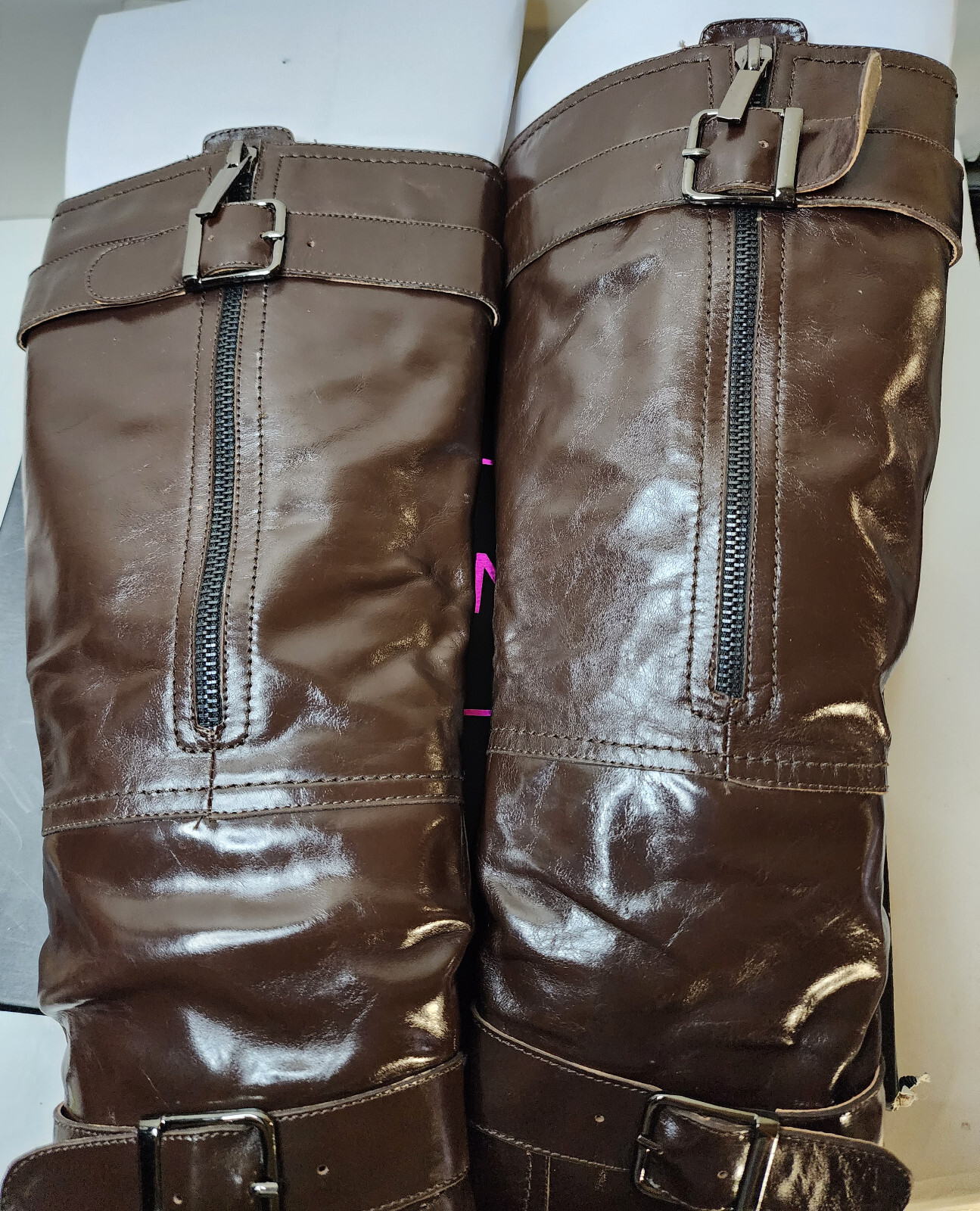 Firenze Women’s Leather Brown Knee-Height Boots Euro Size 36 US 5 3/4 with Box