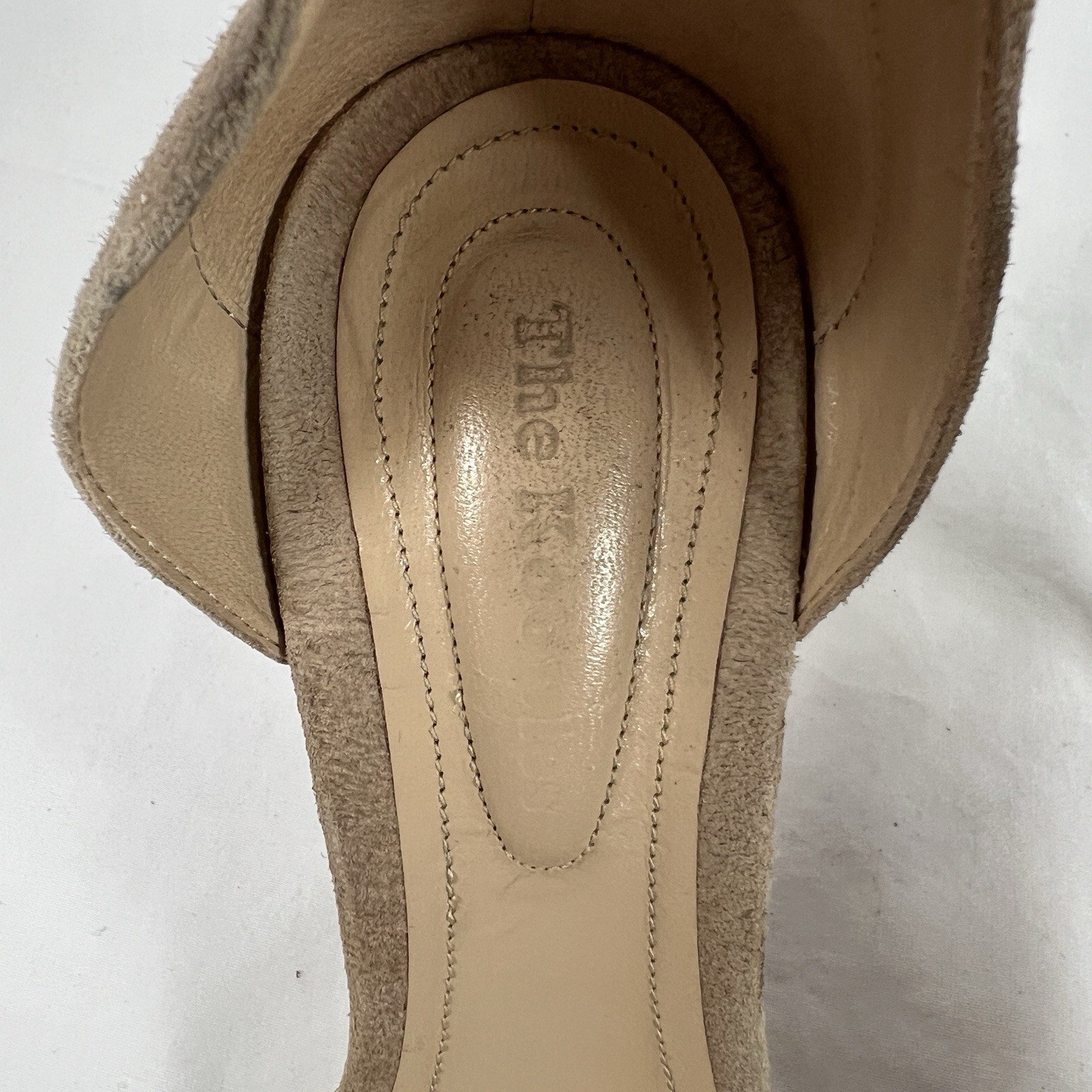 The Kooples Suede Western Ankle Strap Heels Buckle Sandals Nude Stiletto Sz.7.5