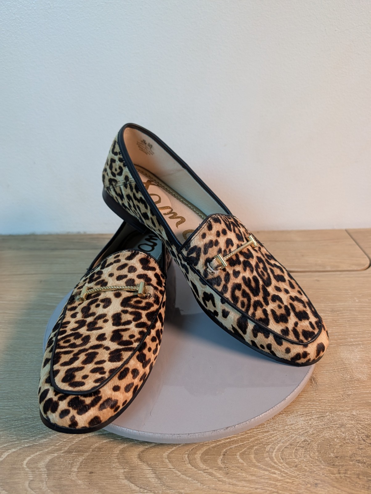 Sam Edelman Lior Penny Loafer Womens Size 10.5 Calf Hair Leopard Print Shoes
