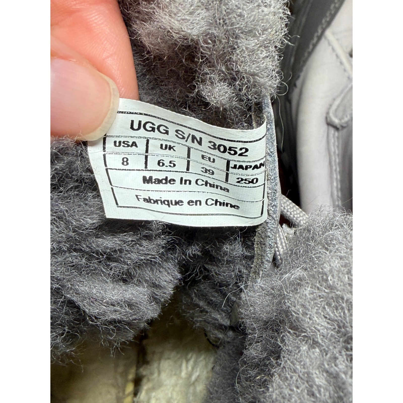 UGG Adirondack II Waterproof Winter Boots Lavender Grey Leather Suede Size 8