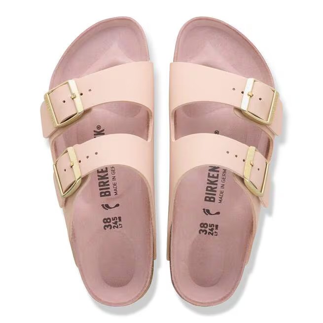 BIRKENSTOCK ARIZONA TRIPLES NEW BEIGE/PINK CLAY SANDCASTLE/OYSTER MEDIUM/NARROW