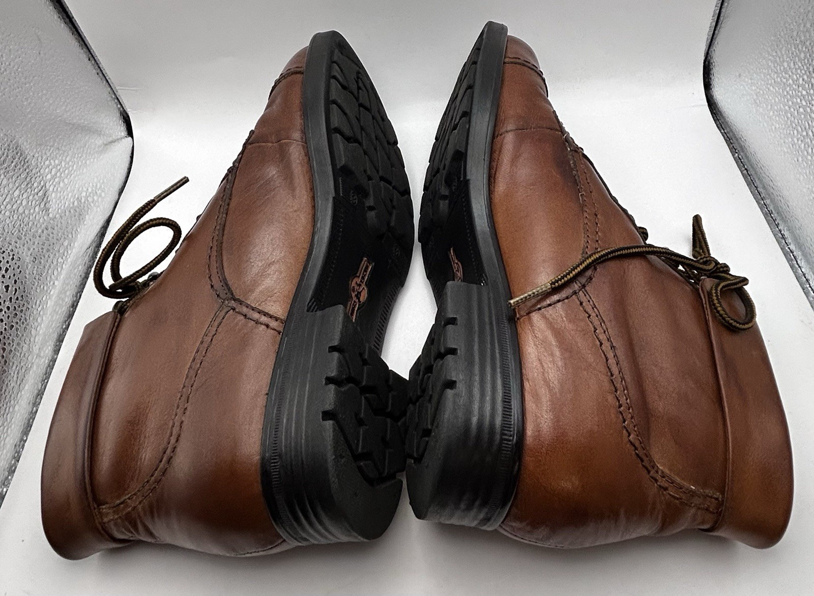 Michel M Brown Leather Women’s Size 8.5M Lace Up Ankle Boots Y2K