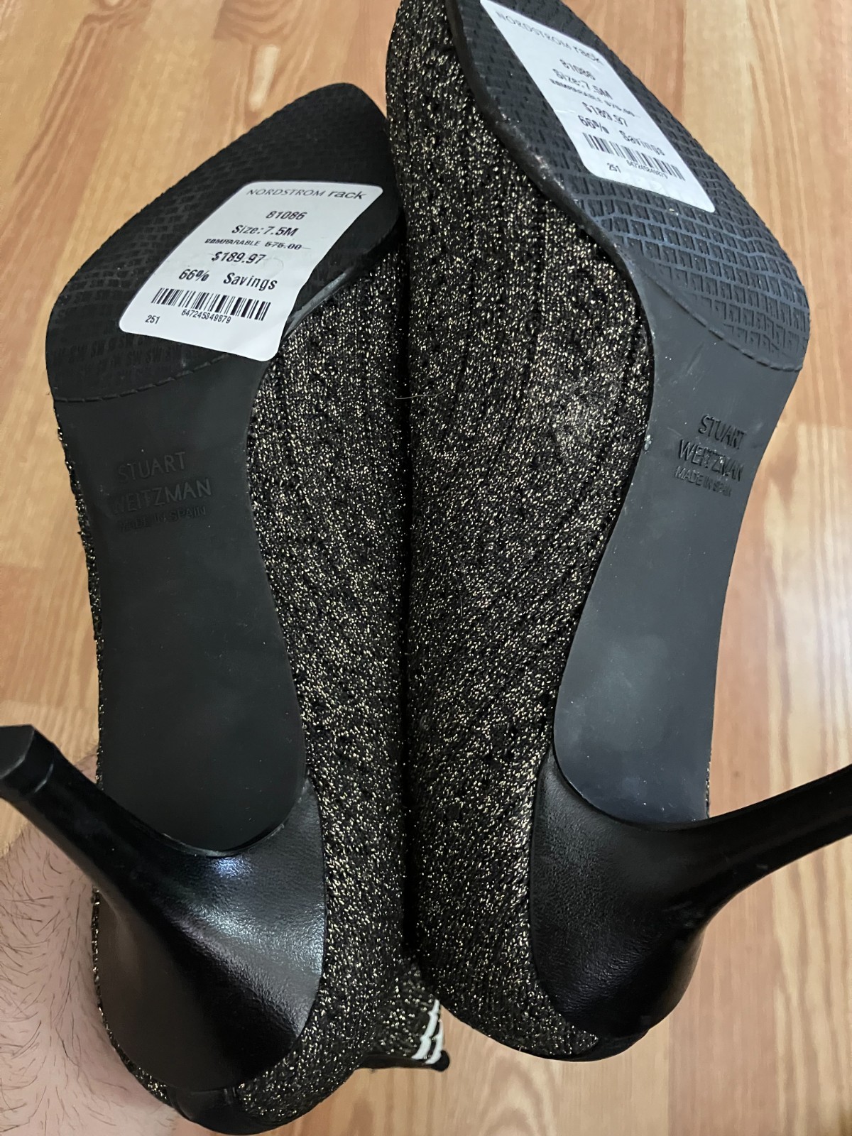 NWT STUART WEITZMAN WAVERLY Metallic Knit Sock Bootie Boots Size US 7.5M $575.00