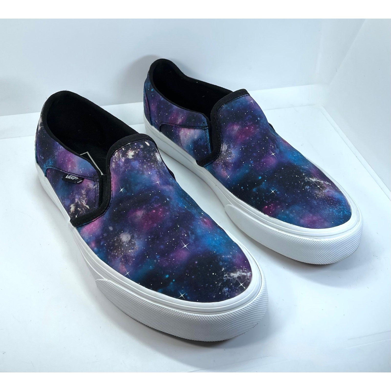 Vans Classic Cosmic Galaxy Space Stars Purple Blue Slip-On Shoes Sneakers 9.5