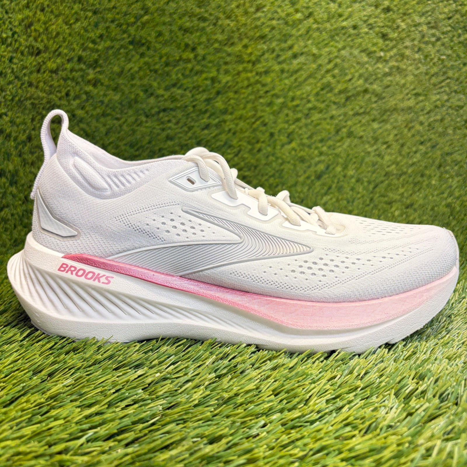 Brooks Glycerin 23 Womens Size 10 White Gray Athletic Running Shoes Sneakers
