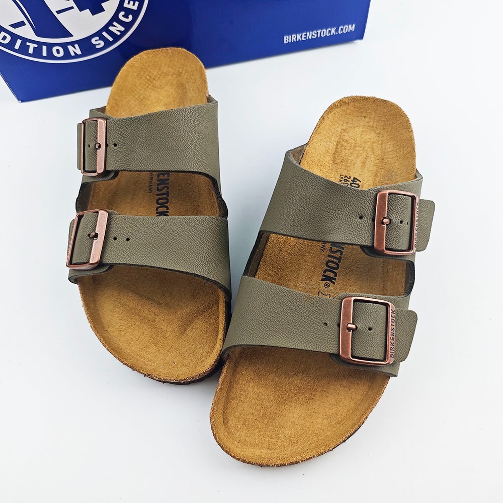 Birkenstock Arizona Stone Birkibuc Leather Unisex Sandals Size EU 37-45