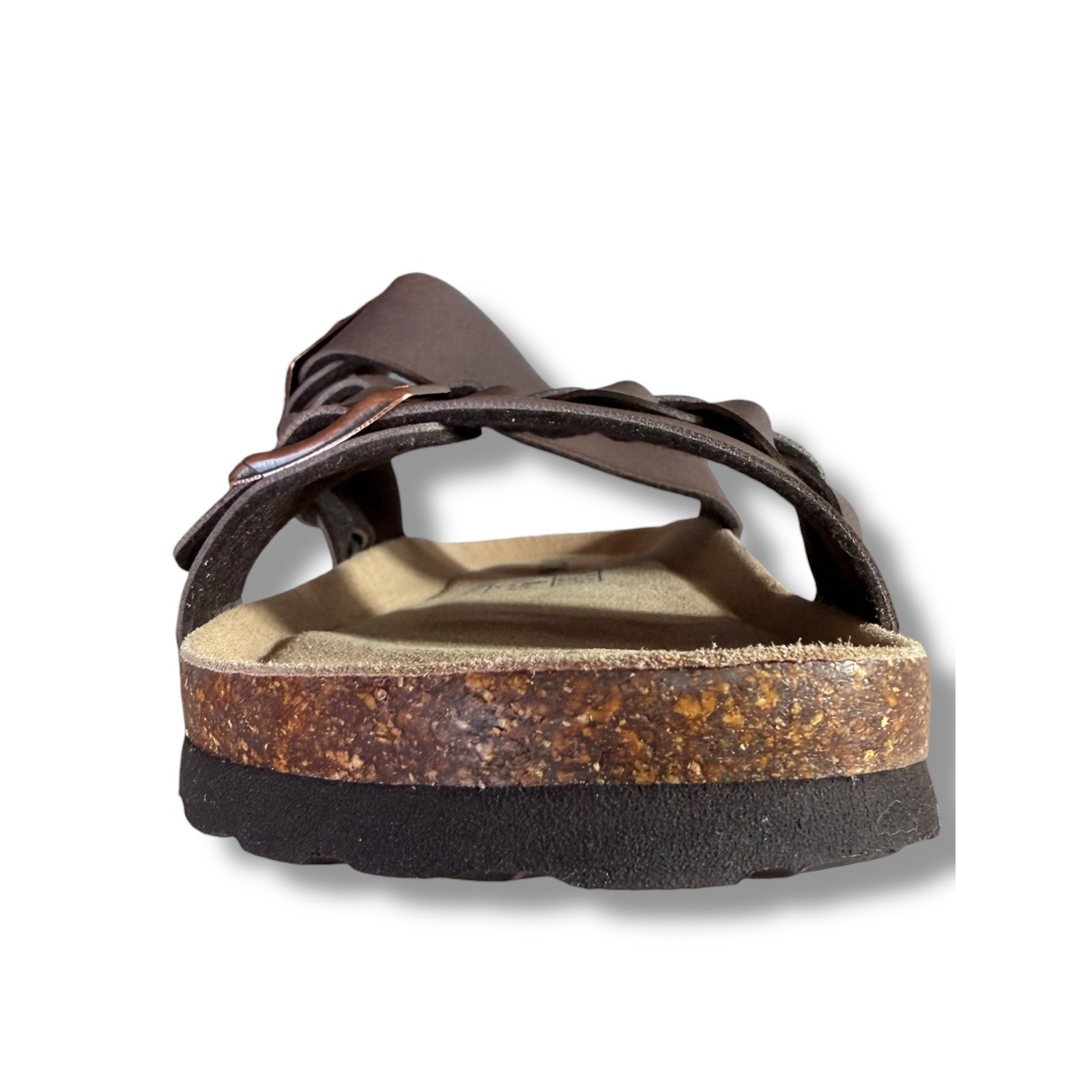 Kidmi Women Chocolate Brown Braided Strap Cork Footbed Sandals Sz 40 US 9