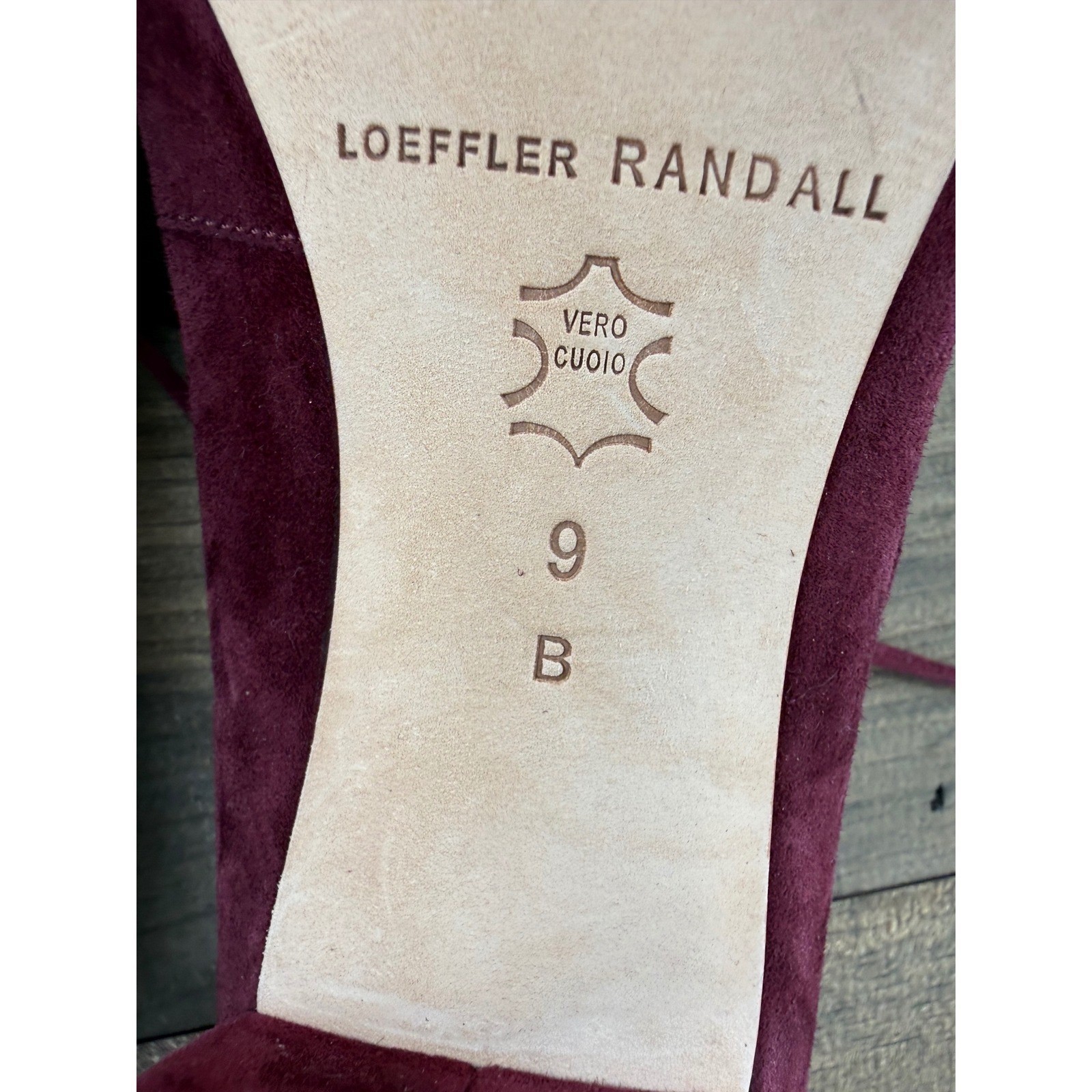 Loeffler Randall Clara Burgundy Suede Ankle Wrap Block Heel Pumps 9B Balletcore