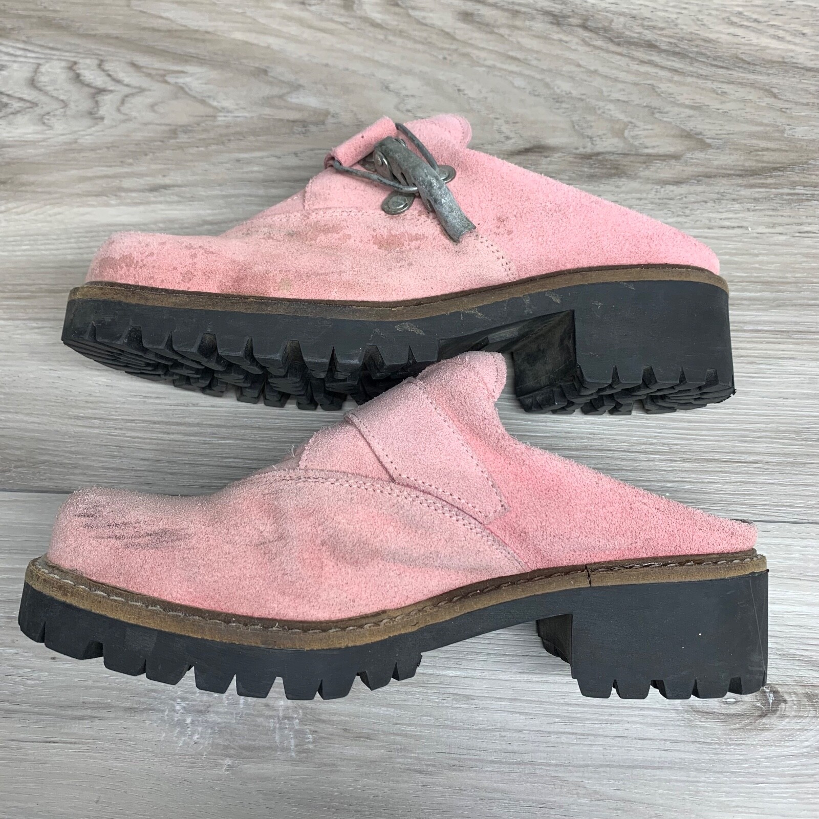 GEIER WALLY AUSTRIA Women’s 6-6.5 EU 37 US Suede Leather Mules Slides Clogs Pink