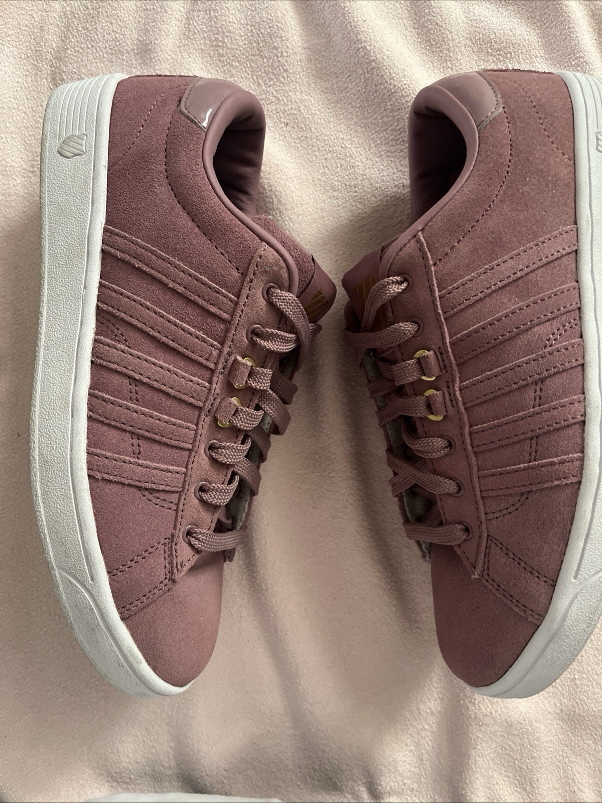 K-Swiss Women’s Dusty Pink Sneakers Tennis Shoes Size 9.5 9 1/2 Suede EUC