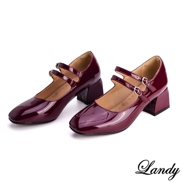 Women’s Candy Mid Block Heel Mary Janes Shiny Buckle Wedding Pump Shoes 50/52/54