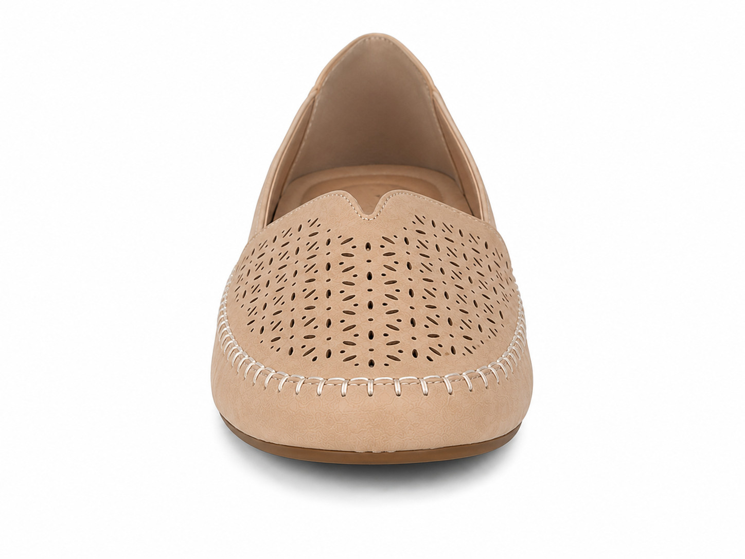 Easy Street Amity Loafers Women’s Size 12M Natural Perforated Comfort Flats NIB