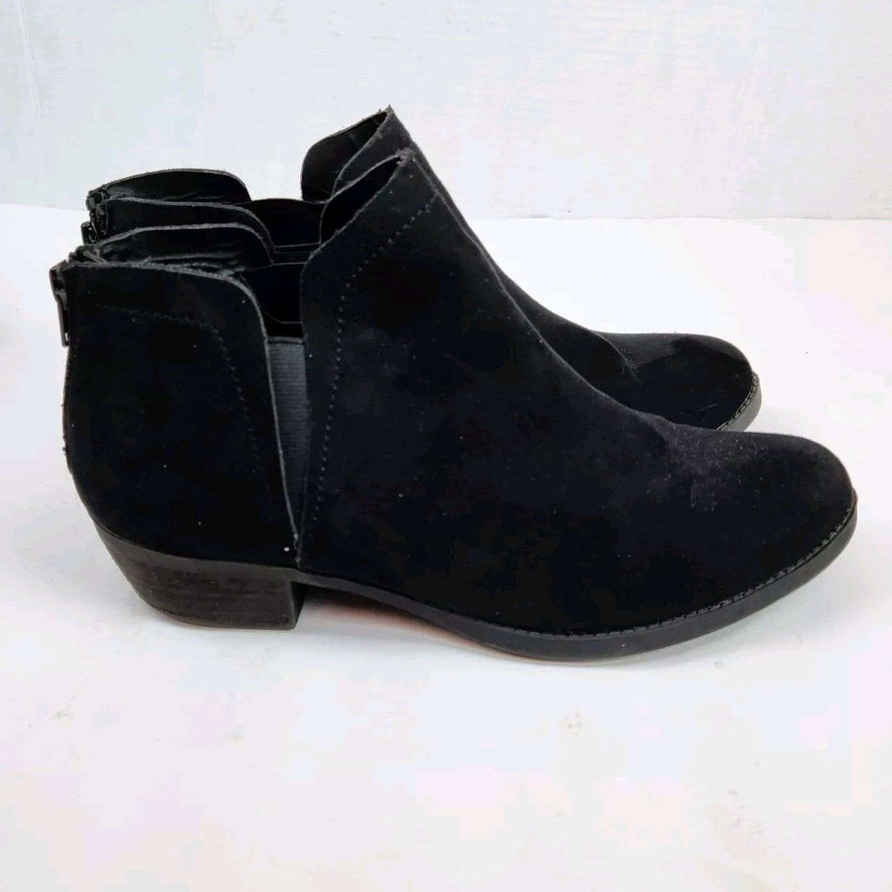 Carlos By Carlos Santana Black Suede Bates 2 Boots Womens Size 11 M Booties