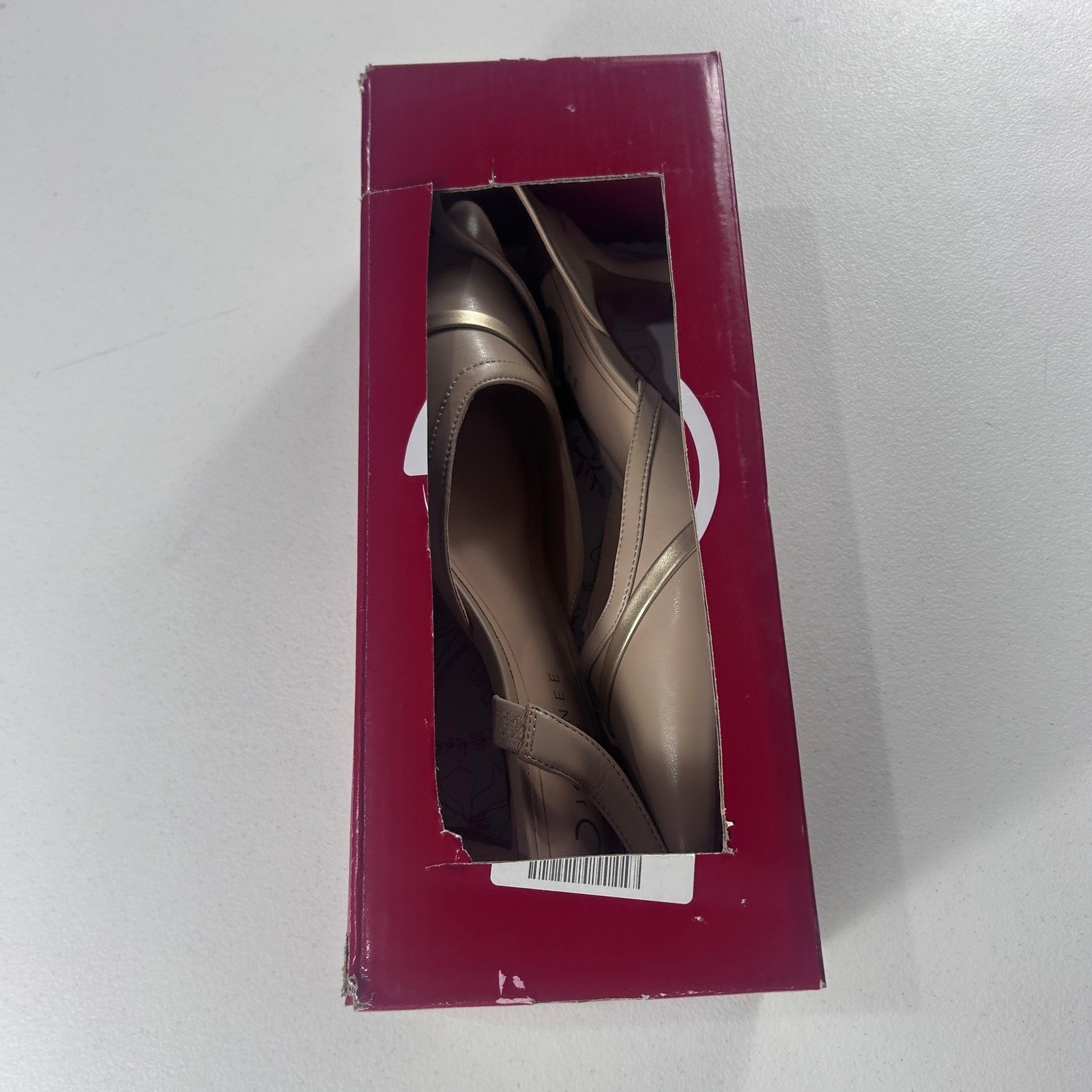 Journee Collection Nellia Taupe Slingback Kitten Heels Pointed Toe Womens 9M NEW